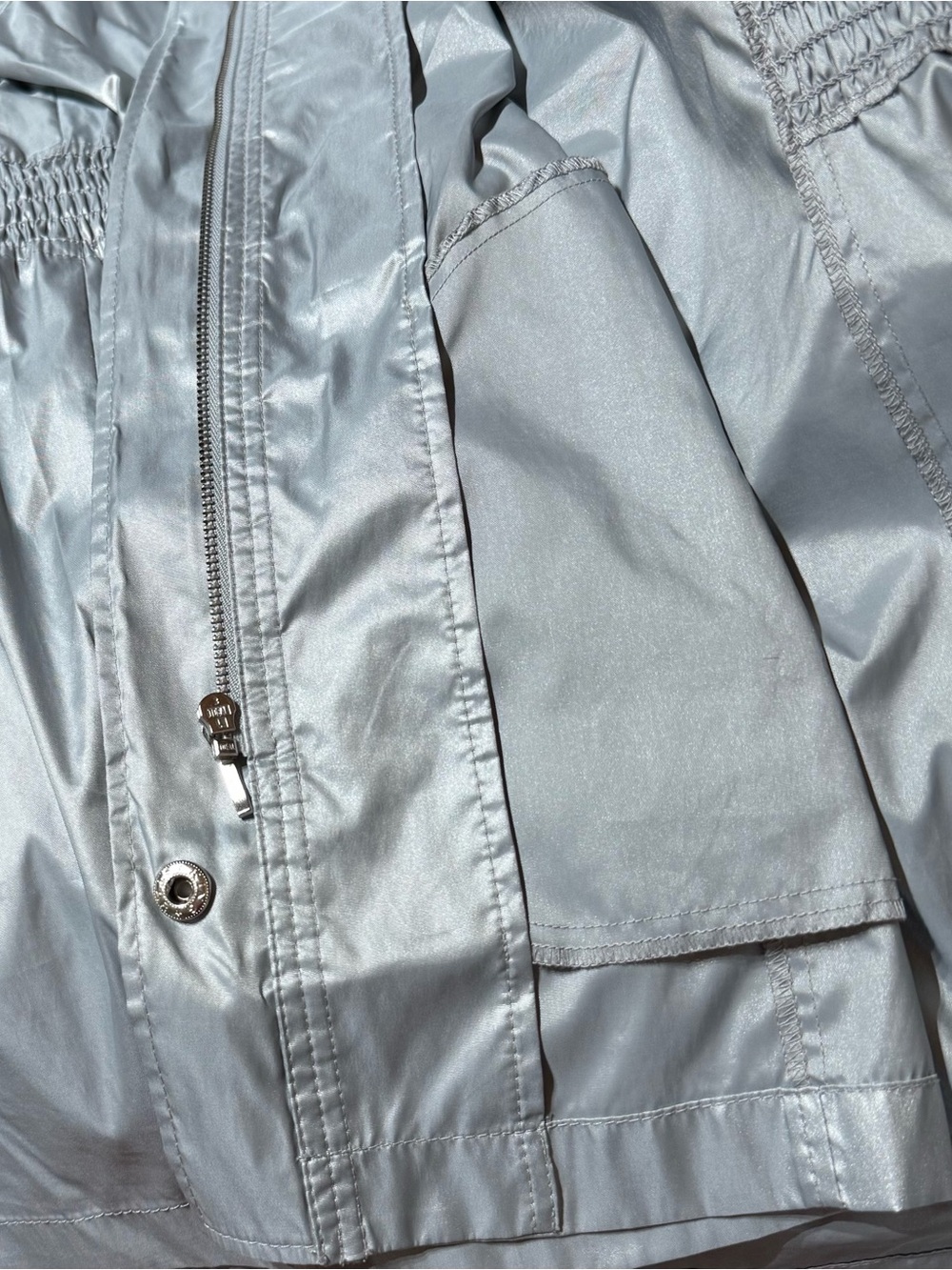 Chico's Collection Silver-Gray Lightweight Travel Rain Jacket Size 3 US 16 / XL - Picture 12 of 12